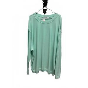 NEW MOON RYDER women long sleeve corded crewneck shirt in mint